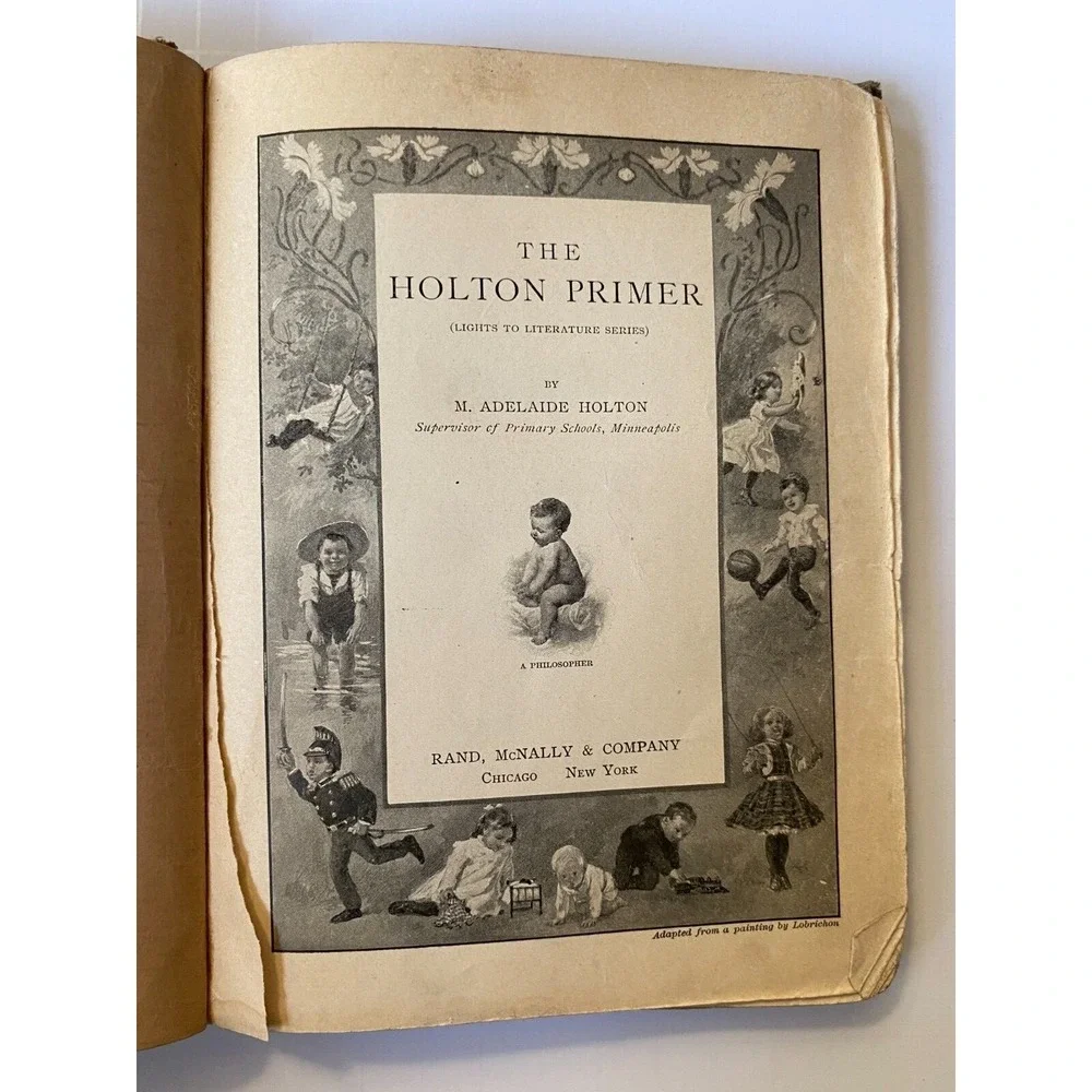 Antique The Holton Primer Lights‎ to Literature Series 1901 Rand McNally & Co